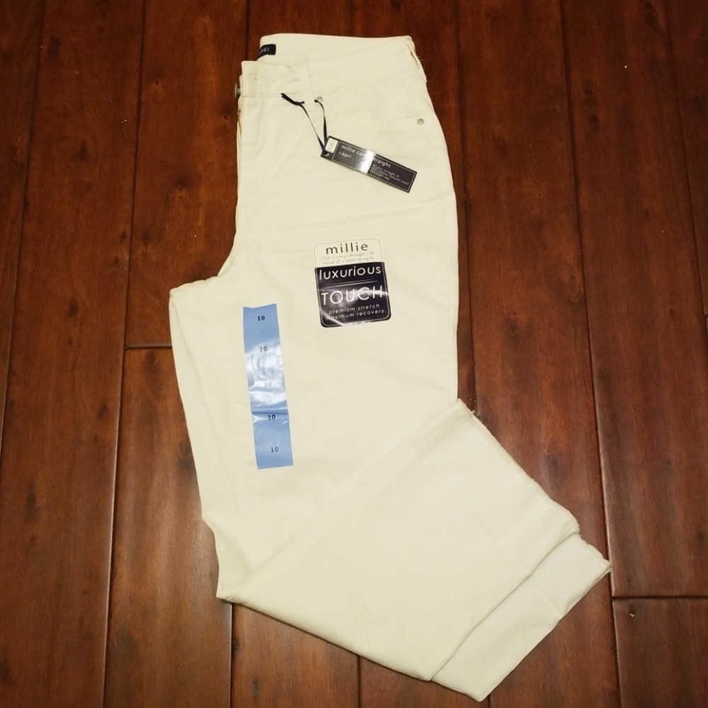 Bandolino white stretch jean capri new 10